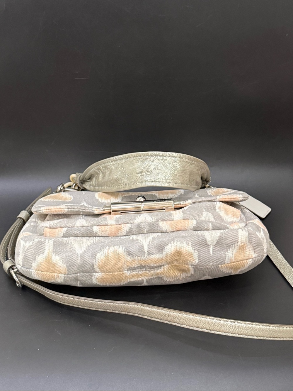 COACH 17083 Kristin Op Art Ikat Canvas Metallic Leather Shoulder Crossbody Bag - Picture 5 of 15